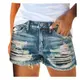 womens summer ripped fringed denim shorts破洞流蘇牛仔短褲女