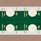 2 Pcs Dark Green Chiffon Table Runner 27.5" x 118" Romantic Table Runner