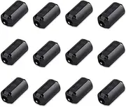 12 Pack RFI EMI Noise Filter Suppressor Cable Clip, Clip-on Ferrite Ring Core for 5mm Dia Cable(Black) (5mm)