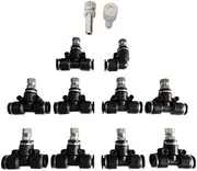 10 Brass Fog Nozzles, Misting Cooling System Spray Nozzles, Slip Lock Mist Nozzle, Garden Misting Nozzles for Outdoor Cooling System and Greenhouse Landscaping
