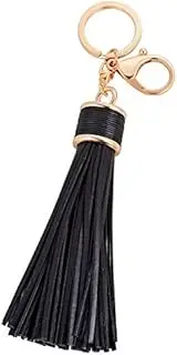 [Generic] Women Leather Tassels Keychain Car Circle Key Rings Bag Hanging Buckle