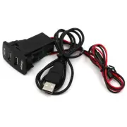 USB Car Charger Dual Port W/Audio Socket Fit For Toyota Hilux Tacoma 2005-2011