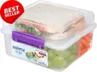 Bento Lunch Box 2L with Dividers & Yoghurt Pot | Leak-Proof BPA Free