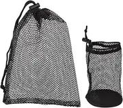 Gatuida 2Pcs Convenient Balls Pouch Durable Mesh Storage Bag for Golf Tennis Baseball Mouth Design Tear Drawstring for Sports Supplies