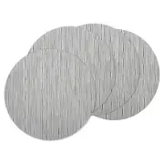 4 Pcs Placemats, 13.7 Inch PVC Table Mats, Bamboo Texture Surface, Silver Gray
