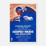 Galrie Autodrome Montlhery 1939 Vintage Racing Poster-Celebrate Historic Automobile Rally, Poster Only, A3 30x 42cm (12x 16inch)