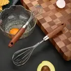 Wooden Handle Multi-function Milk Frother Egg Beater Whisk Blender Hand Mixer
