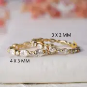 2.00 CTW Oval And Round Shape Moissanite Full Eternity Wedding Band For Women