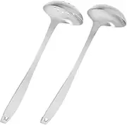 iplusmile 1 Set Stainless Steel Soup Serving Ladle with Hook Long Handle Design for Easy Stirring Serving Kitchen Utensils for Home Cooking Restaurant Use