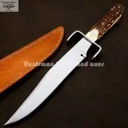 Custom Hand Forged Hell Belle's BOWIE Replica 4mm Sharpen Swedge W/Stag Handle