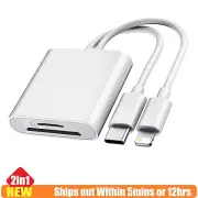 USB Type C Dual Card Slot Memory Card SD/TF Card Reader Camera Viewer Adapter
