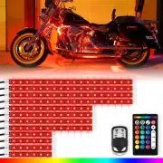 Motorcycle RGB LED Strip Light Under Glow Neon Kit Bluetooth APP Control-12 PCS