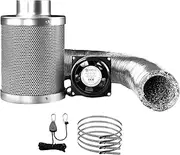 Green FingersGrow Tent Ventilation Kit 6" 36W Hydroponics Duct Fan Carbon Filter Fans Growing System Indoor Greenhouse Hydroponic Complete Package Indoor Plant Kits,with 5m Air Ducting