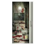 Halloween Party Supplies Creepy Crapper Restroom Door Cover