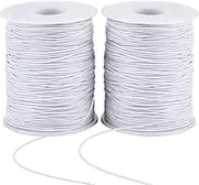Elastic String Cord, 2 Roll 1 mm Elastic Thread Beading String Cord for Jewelry Making Bracelets Beading 109 Yards Each Roll (White)