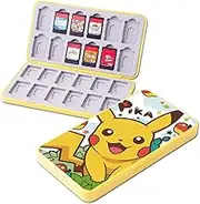 PERFECTSIGHT Cute Game Case for Switch, Switch OLED, Switch Lite with 24 Game Card Slots Holder, Yellow P, 24 Slots, Card Holder