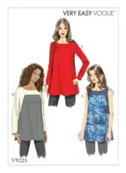 VOGUE SEWING PATTERN 9225 MISSES 6-14 EASY SEMI-FITTED PULLOVER TOPS / TUNICS