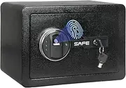 Unbranded 8.1L Fireproof Safe Box, Biometric Fingerprint Safe, Small Safe Box, Gun Safe, Steel Security Safe, Black