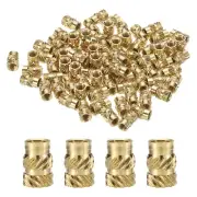 50pcs M4 Threaded Inserts Brass Heat Set Insert M4x9mm, OD 6mm Knurled Nuts