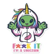 Alien I'm A Unicorn Vinyl Decal Sticker - ebn9593