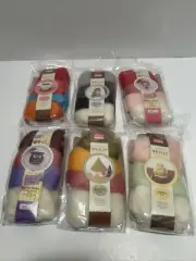 6 Daiso Japan Roving Wool Needle felting baby yellow white red blue purple black