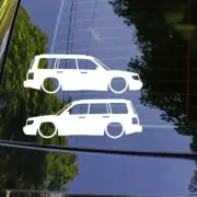 2x Lowered car stickers for Subaru Forester (SF 1st gen 1997-2002)