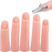 Silicone Nail Practice Hand Kit - Flexible Mannequin Hand with 5 Magnetic Fake Fingers, 100 Replaceable Nail Tips and Tools Manicure Ideal for Acrylic Training, Salon & Use