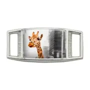 Giraffe in Taxi Rectangular Shoe Shoelace Tag Gym Charm