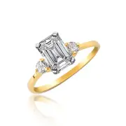 Ladies 2.30 Carat Emerald Cut Platinum GIA Certified Diamond Engagement Ring