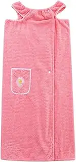 Iouyjiu Shower Wrap Towel for Women, Wearable Bathrobe with Pocket, Lightweight Quick-Dry Towel Wrap, Soft Absorbent Fabric, Adjustable Fit for Home, Spa, Gym, Gold Travel, 35.43 x 53.15 inches