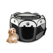 Pet Puppy Dog Playpen Portable, 27” Foldable Crate for Small Dog and black