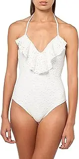 [Shoshanna] Women's Floral Eyelet Ruffle Maillot One Piece