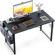 ODK 40inch Computer Desk with Storage Bag&Metal Legs,Home Office Desk with Headphone Hook, Modern Computer Tale, Writing Table, Simple Style PC Table for Work Study Writing,Black,100 * 48 * 73.7cm
