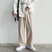 Drawstring Wide Leg Pants Gray - M
