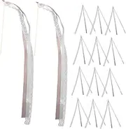 Homoyoyo 20pcs Ribbon Fairy Wands - Party Streamers Wooden Stick Wands with Bells for Birthday Wedding Baby Shower Festival Decorations