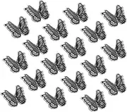 uxcell 20Pcs Butterfly Appliques Embellishments, 2 inches Double Layer Lace Organza Butterfly Patches Sew On Appliques for Wedding Bride Dress Clothes Hat Curtain, Black