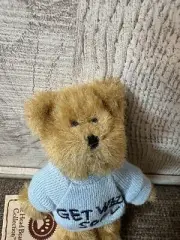 Boyds Bear Mini 4" Get Well Soon Blue Shirt Message Bear Thinkin of Ya Series