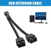 Motherboard Extension Cable 9Pin USB 1 Female to 2 Splitter-Y Male Cable- B4K4