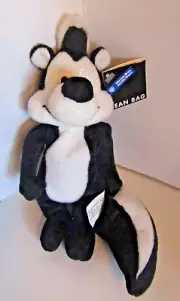 Vintage 1998 Warner Bros Studio Looney Tunes Pepe Le Pew Bean Bag Plush 8" TAGS