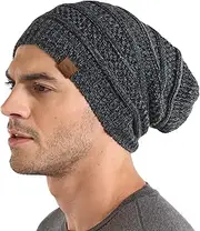 [Tough Headwear] Slouchy Beanie Hats for Women, Oversized Mens Beanie Hat, Knitted Beanie, Running Gear for Men,Womens Fall Hat