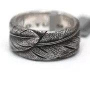 New DAVID YURMAN Men's 11mm Southwest Feather Band Ring Sterling Silver Size 10