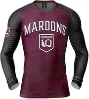 [Ashtabula] NRL Barrel Rash Vest - Queensland Maroons - UPV 50+ - Sun Shirt - Adult - QLD