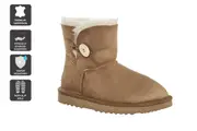 UGG Outback Premium Australian Sheepskin Short Button Boot Chestnut