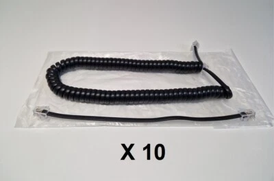 JOBLOT x 10 Cetis RJ10 to RJ10 Telephone Handset Curly Coiled Cord Cable Wire