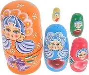 Generic Hand-Painted Matryoshka Dolls Set 5-Layer Nesting Dolls for Boys and Girls DIY Craft Kit Unique Artistic Design Wooden Toys