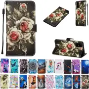 For Samsung S25 S24 Plus Ultra S23 S22 S21 FE Pattern Wallet Leather Case Cover