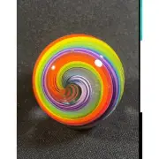 JOHN GIBBONS GLASS New MARBLE Large Rainbow Swirl Bright Colored Hand Blown