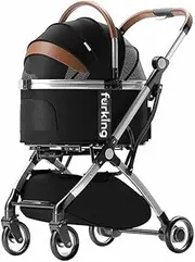 Dog Stroller | Dog Pram | Fur King Lux Pet Pram/Stroller - Black