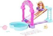Barbie Chelsea Water Slide Playset - Rainbow Water Slide, Heart Shaped Pool, Accessories Including Swim Ring, Towel and Dog, for Ages 3 and Above - HTK39