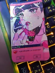 Sad Girl Retro Nostalgia Sticker Holographic Water Proof